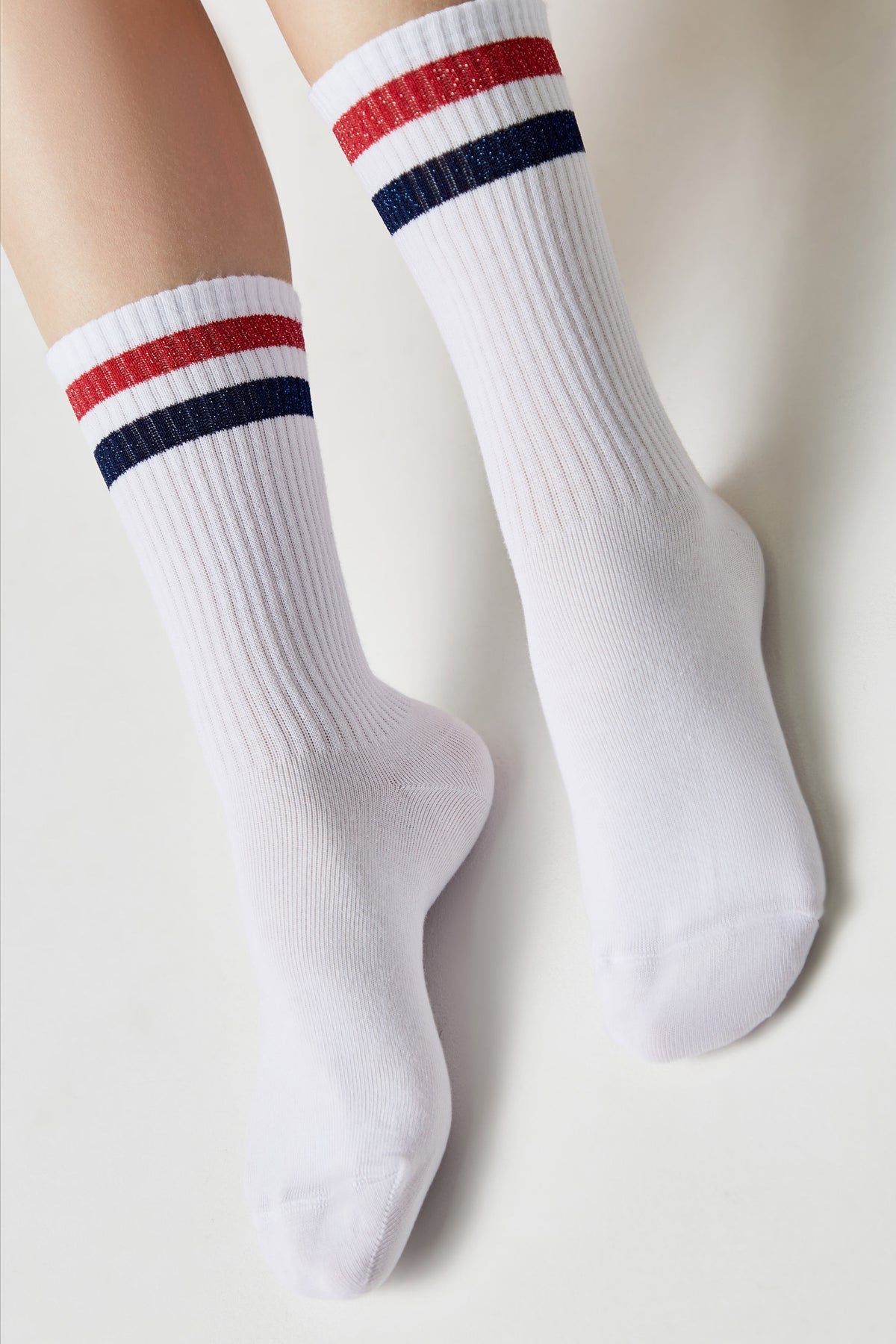 Conte Cotton Long Socks Active 157 - Lurex Stripes