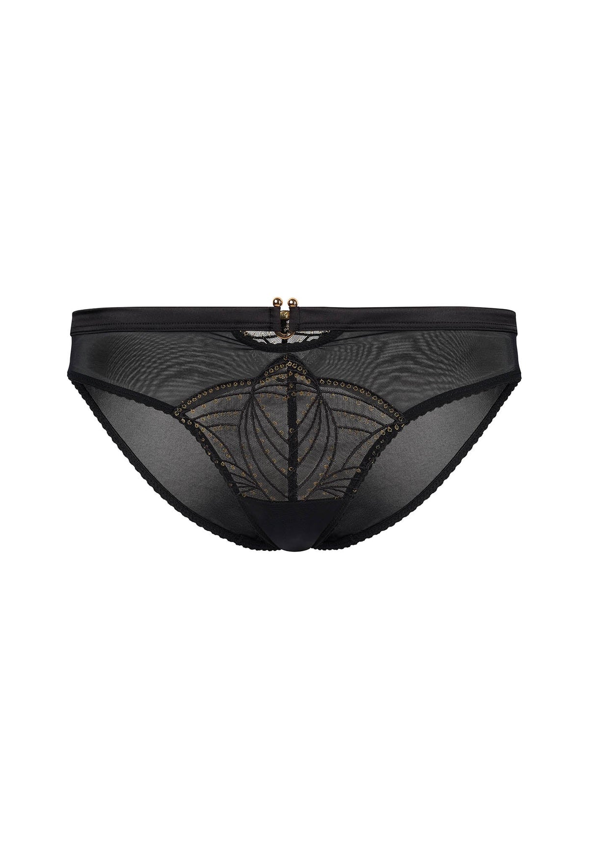 Gossard Viva Black Sheer Embroidered Bikini Panties
