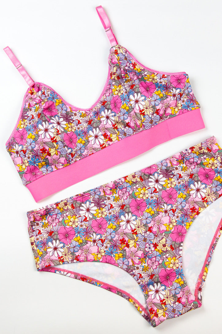 OG Pink Floral Print Bra