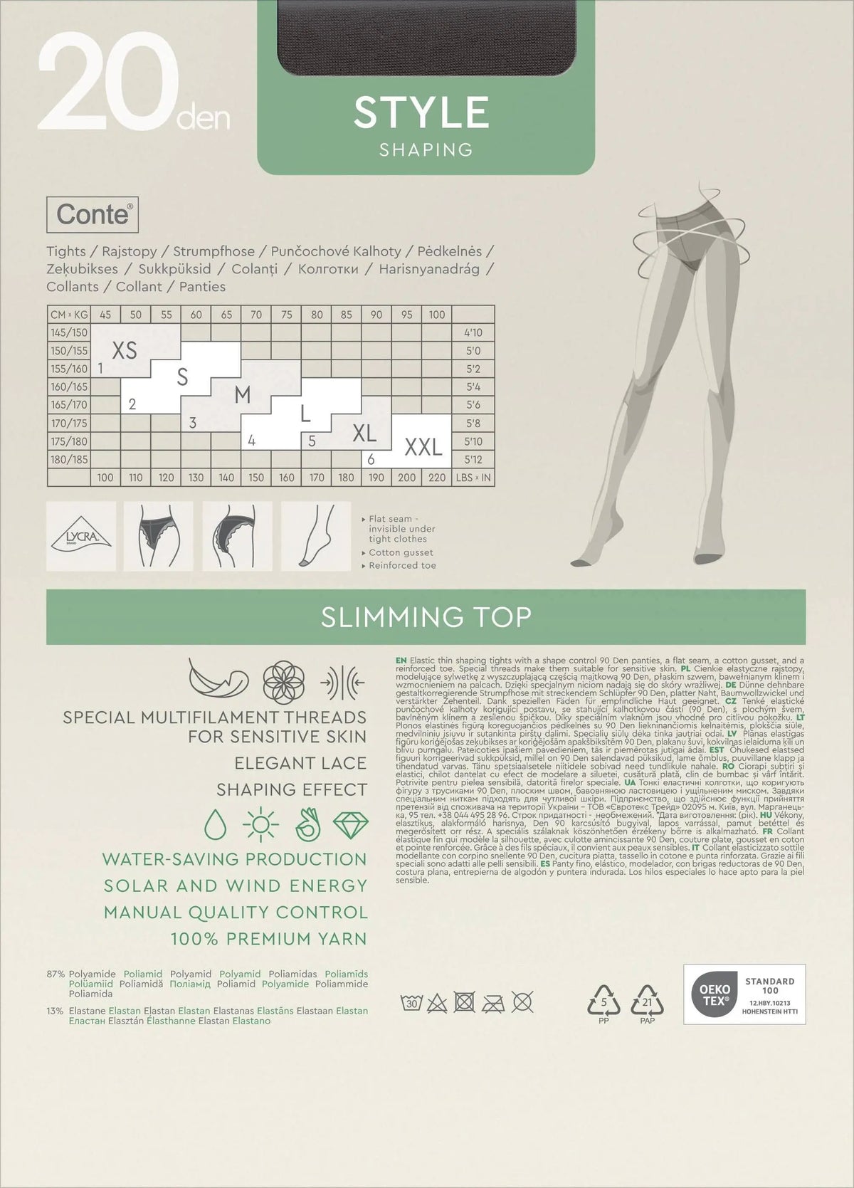 Tights Conte Style 20 Den - Ajour Control Top