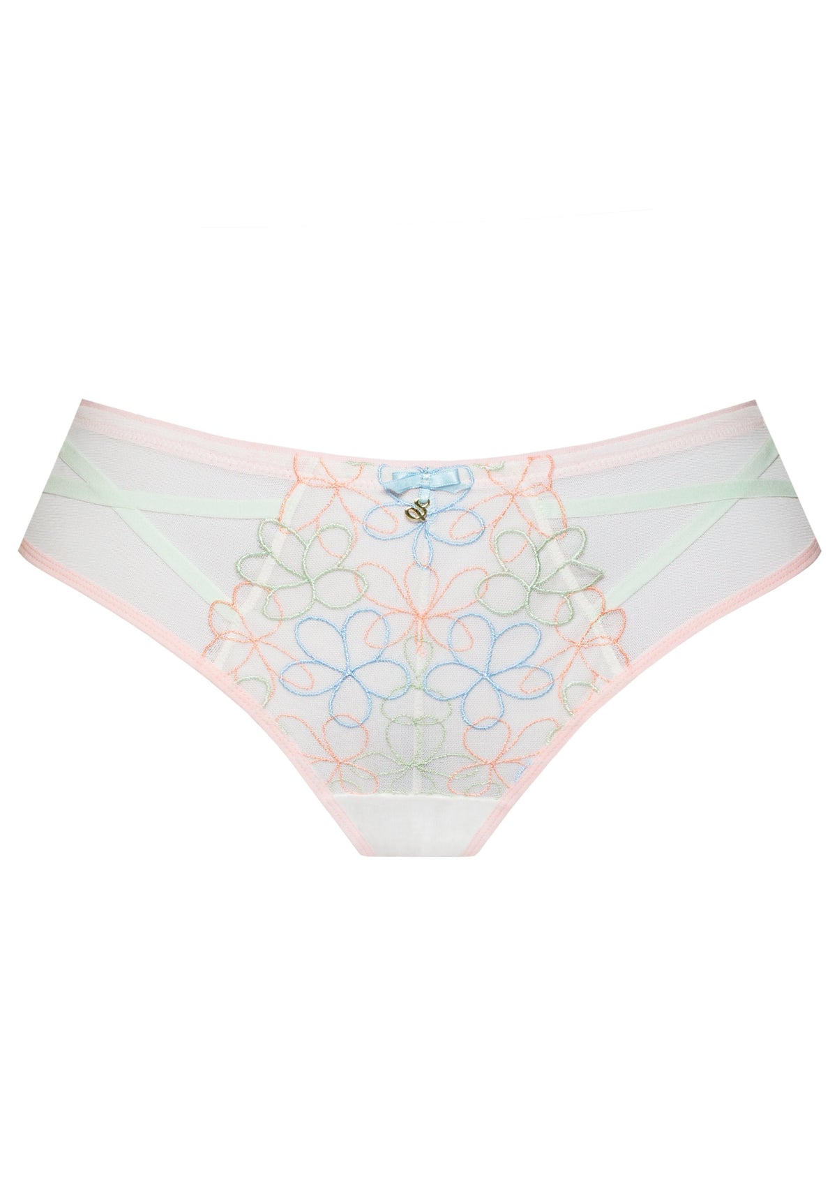 Samanta Fiorella Pastel Low-Rise Mesh Brazilian Tanga Panty