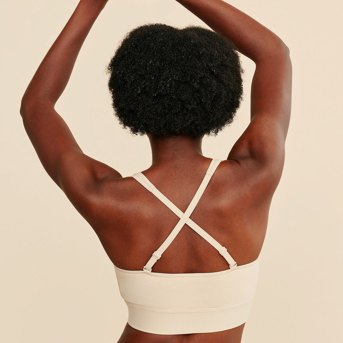 Wilderness Front‑Closure Cotton Bralette - Beige