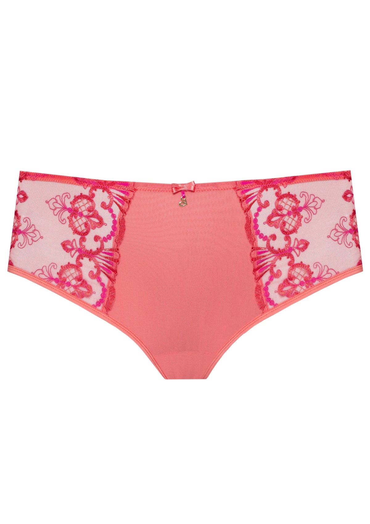 Samanta Perla Coral Sheer Mesh Tulle Embroidered Brief Panty