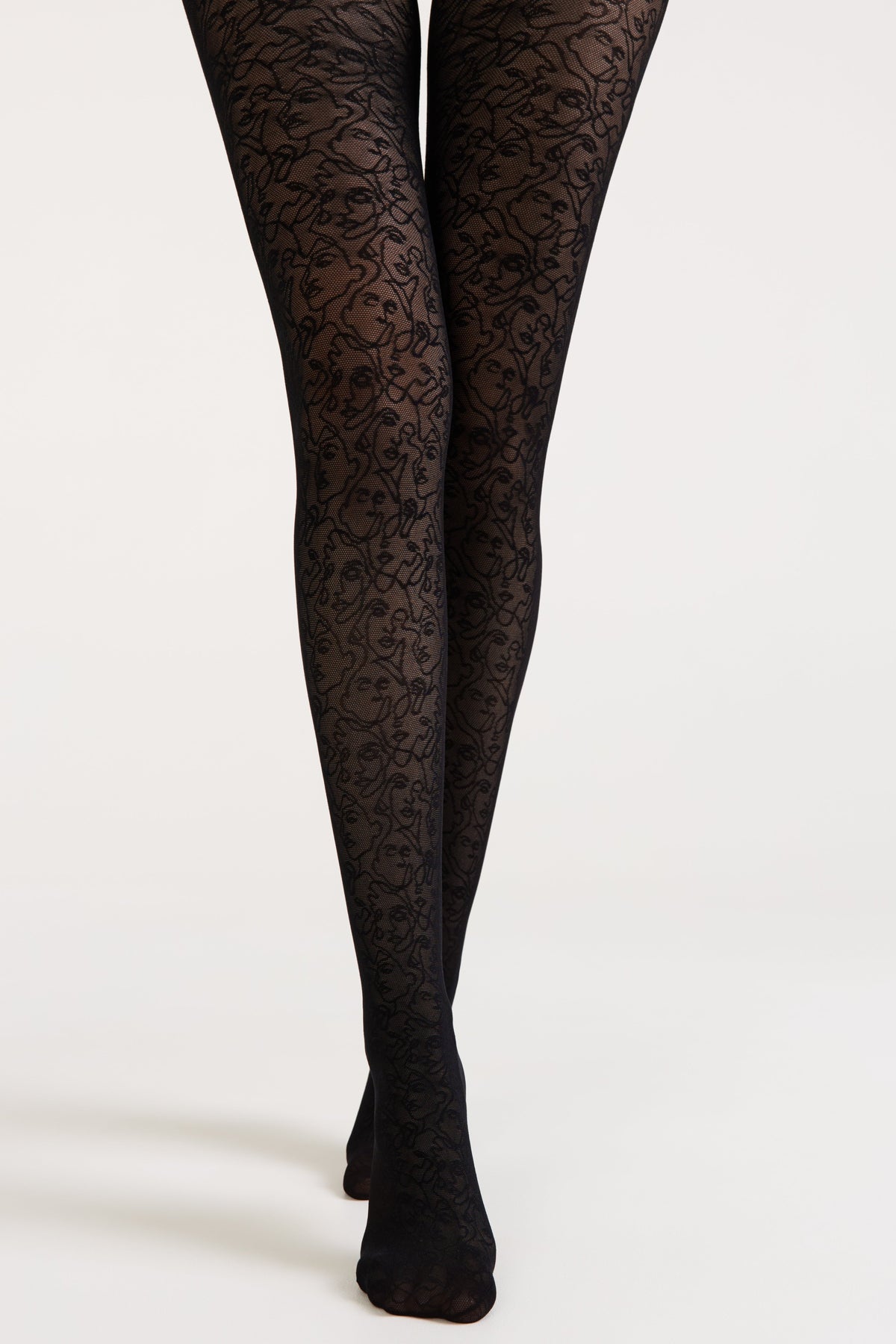 Fantasy Tights Conte Visages - Fantasy Pattern "Face"