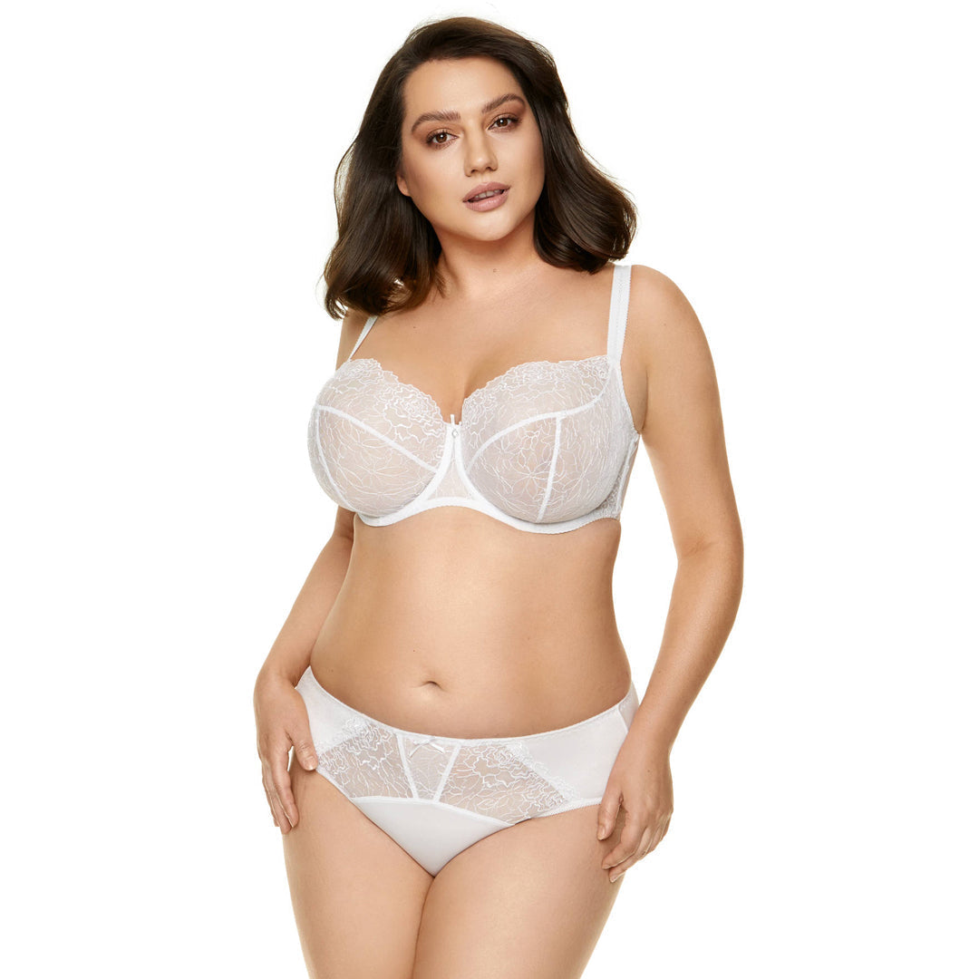 Gorteks Pamela White Sheer Mesh Balconette Bra SALE