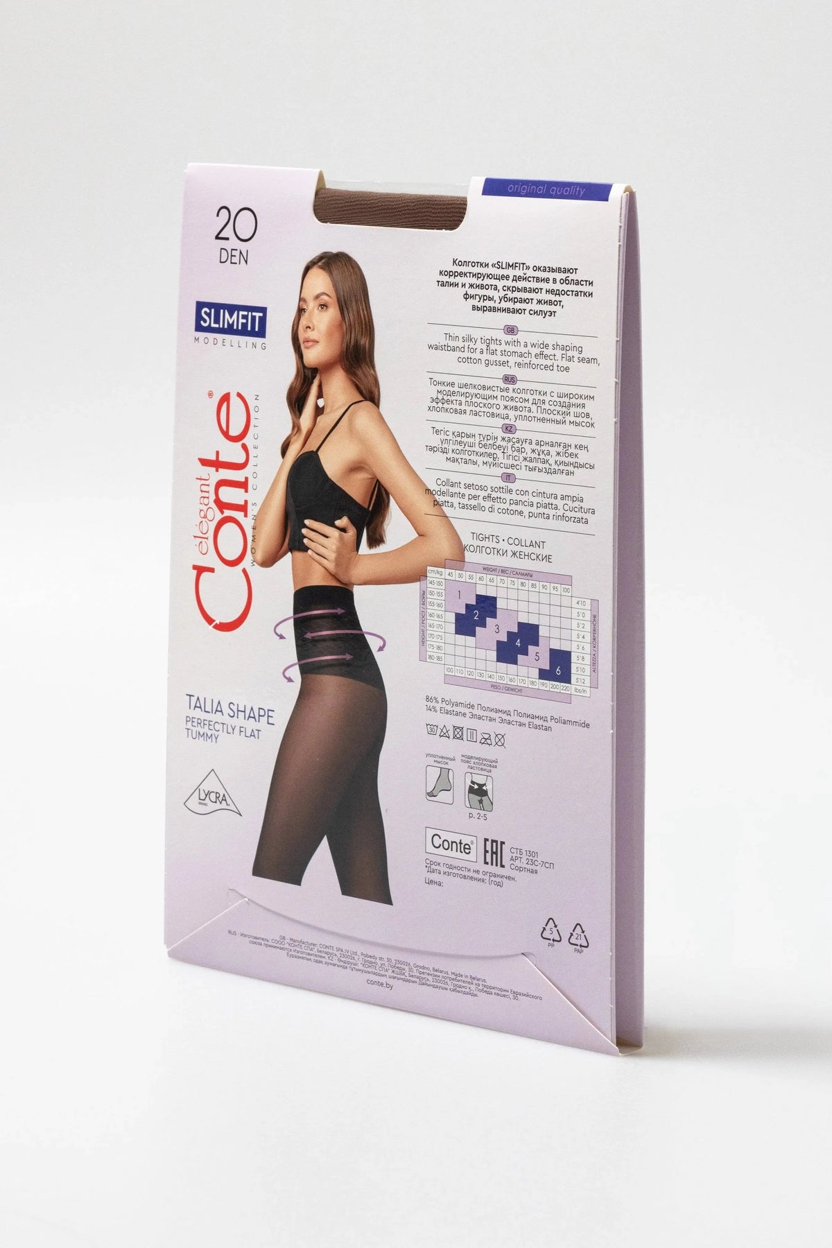 Tights Conte Slimfit 20 Den - Wide Shaping Belt