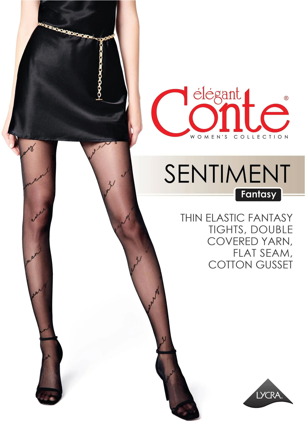 Fantasy Tights Conte Sentiment - Diagonal Inscriptions