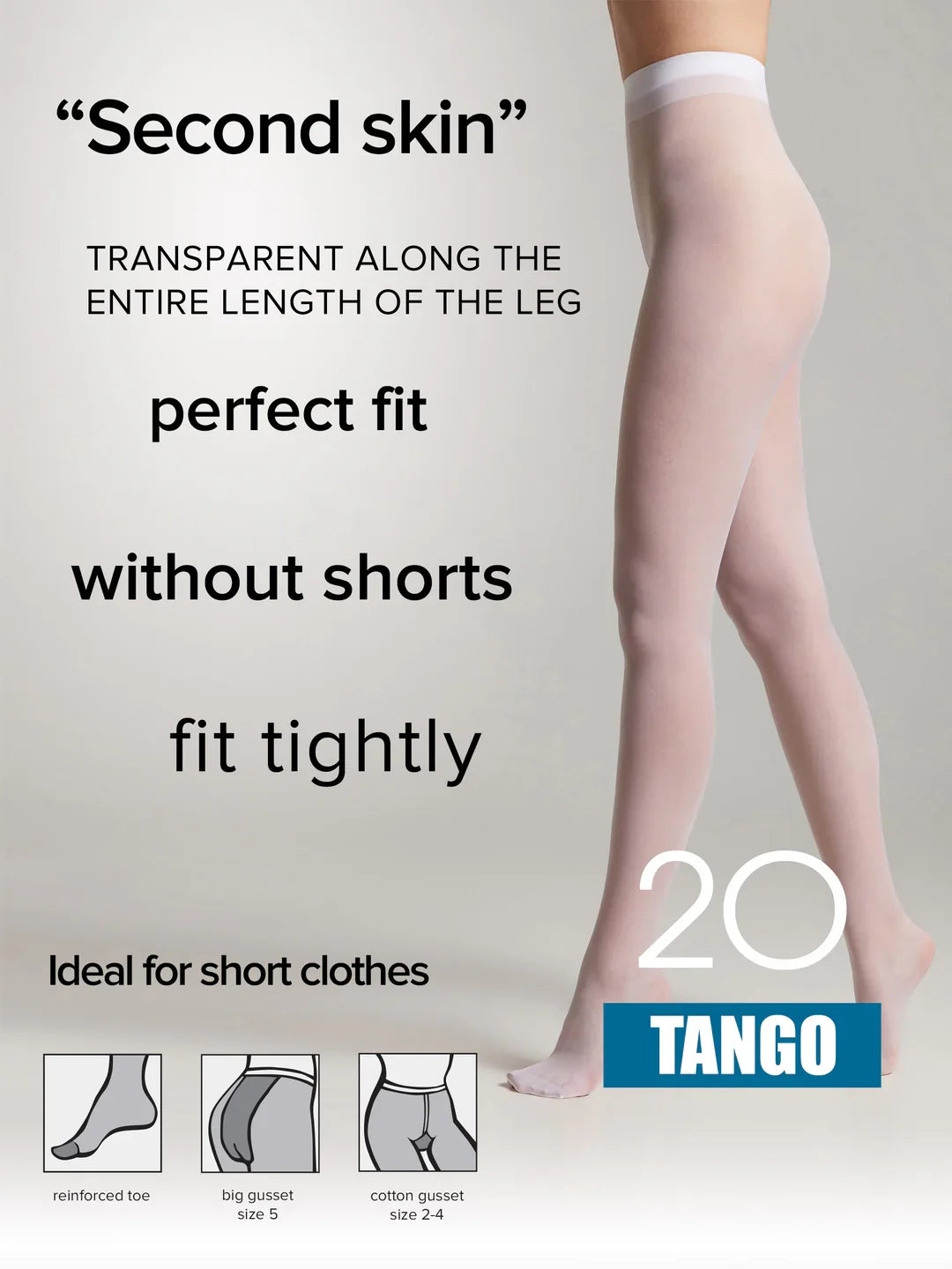 Tights Conte Tango 20 Den - Sheer to Waist Satin Shine