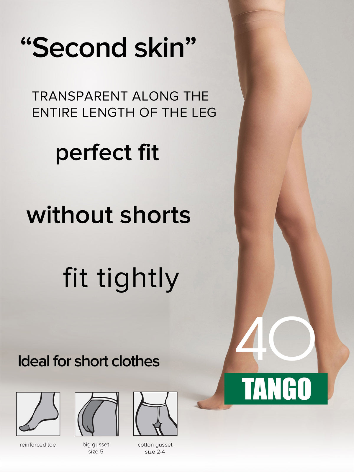 Tights Conte Tango 40 Den - Sheer to Waist Satin Shine
