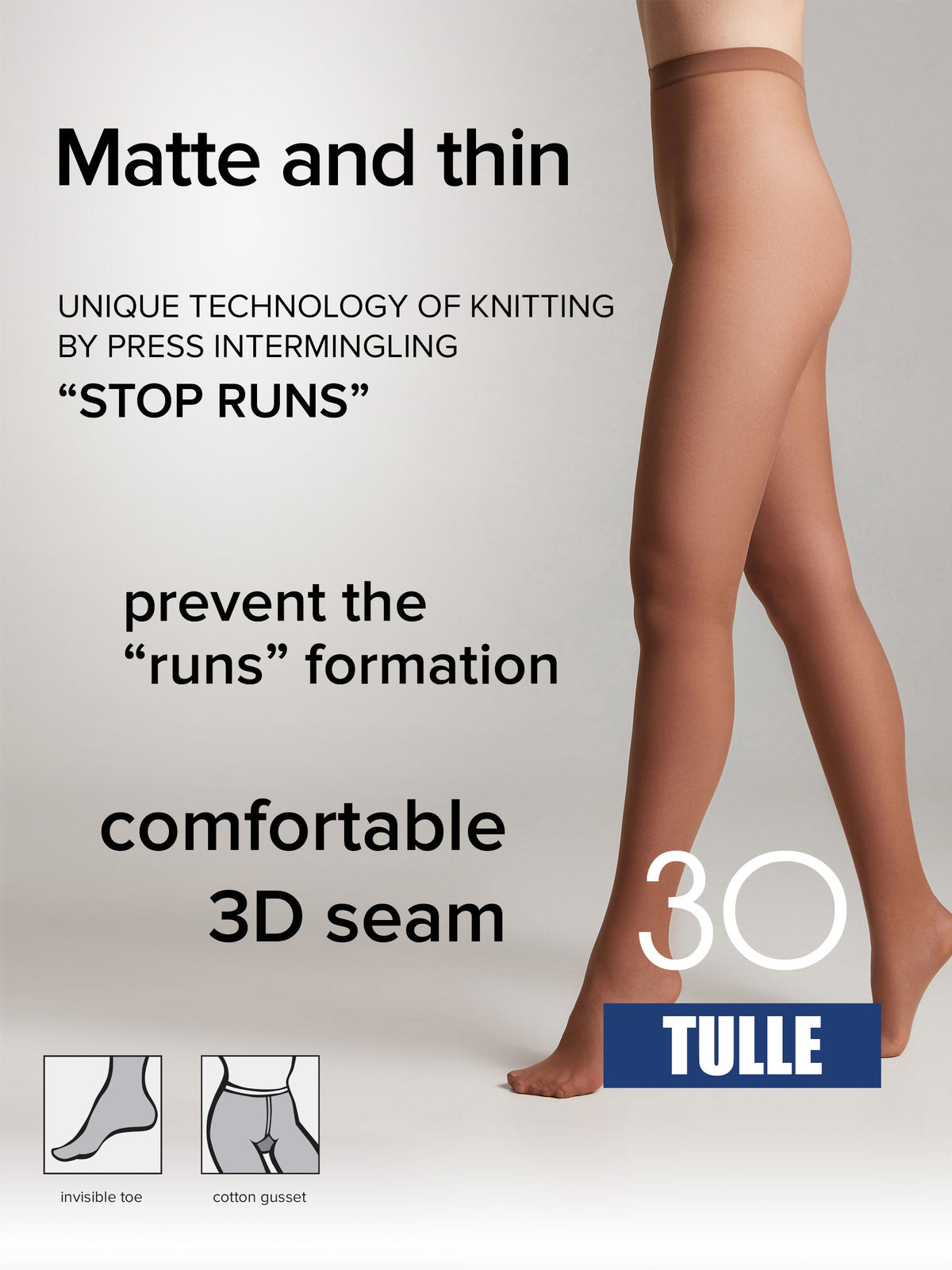 Tights Conte Tulle 30 Den - Opaque Matte