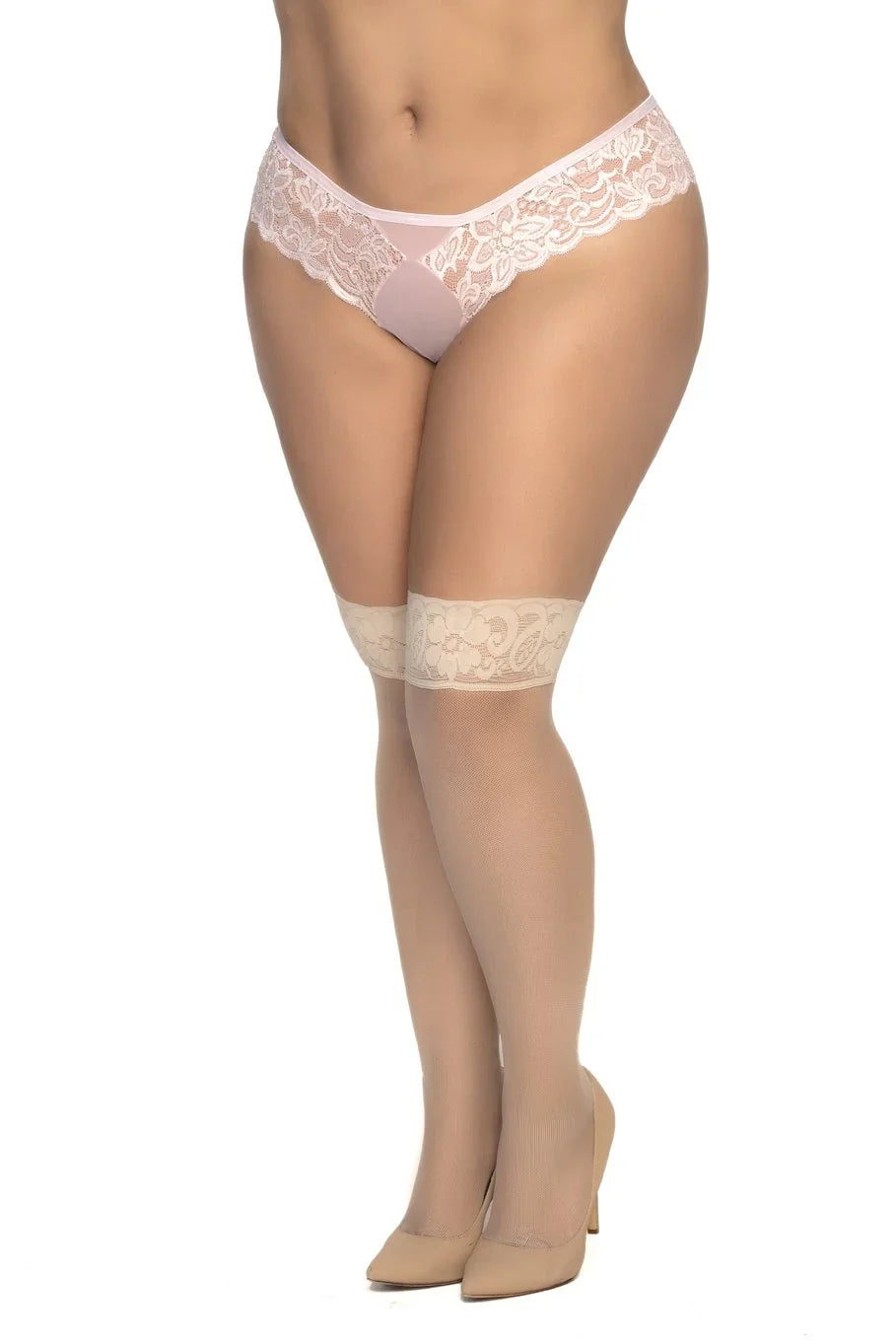 Mapale Nude Mesh  & Lace Stockings