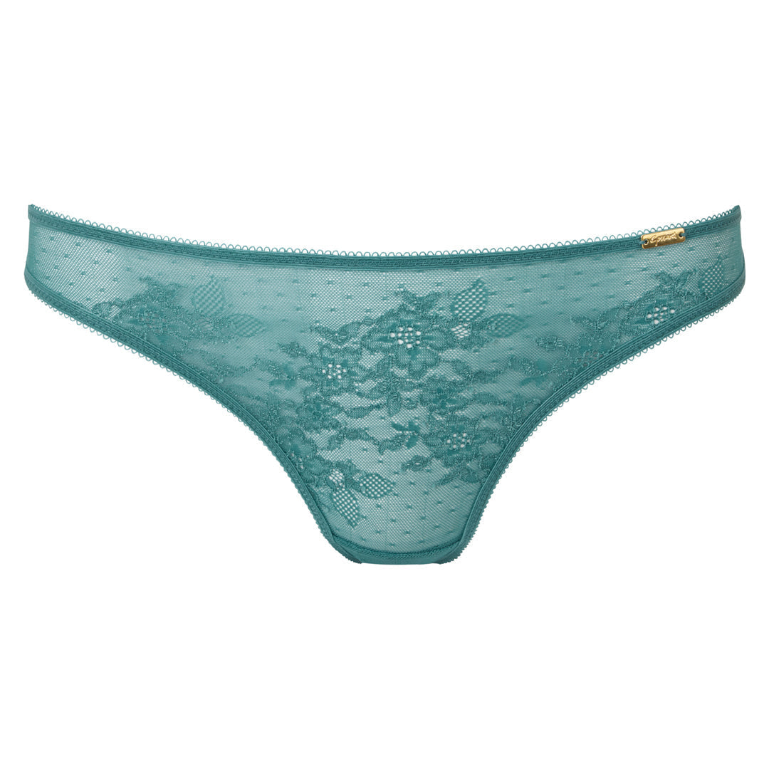Gossard Glossies Lace Jade Sheer Thong Panty