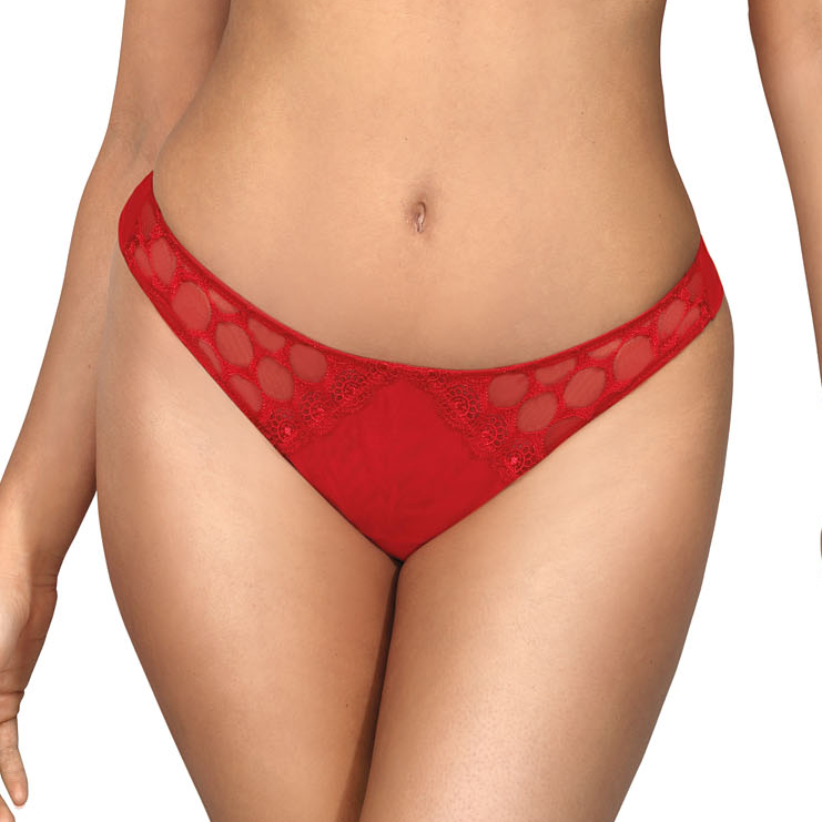 Sheer Mesh Thong Panty Coco Red
