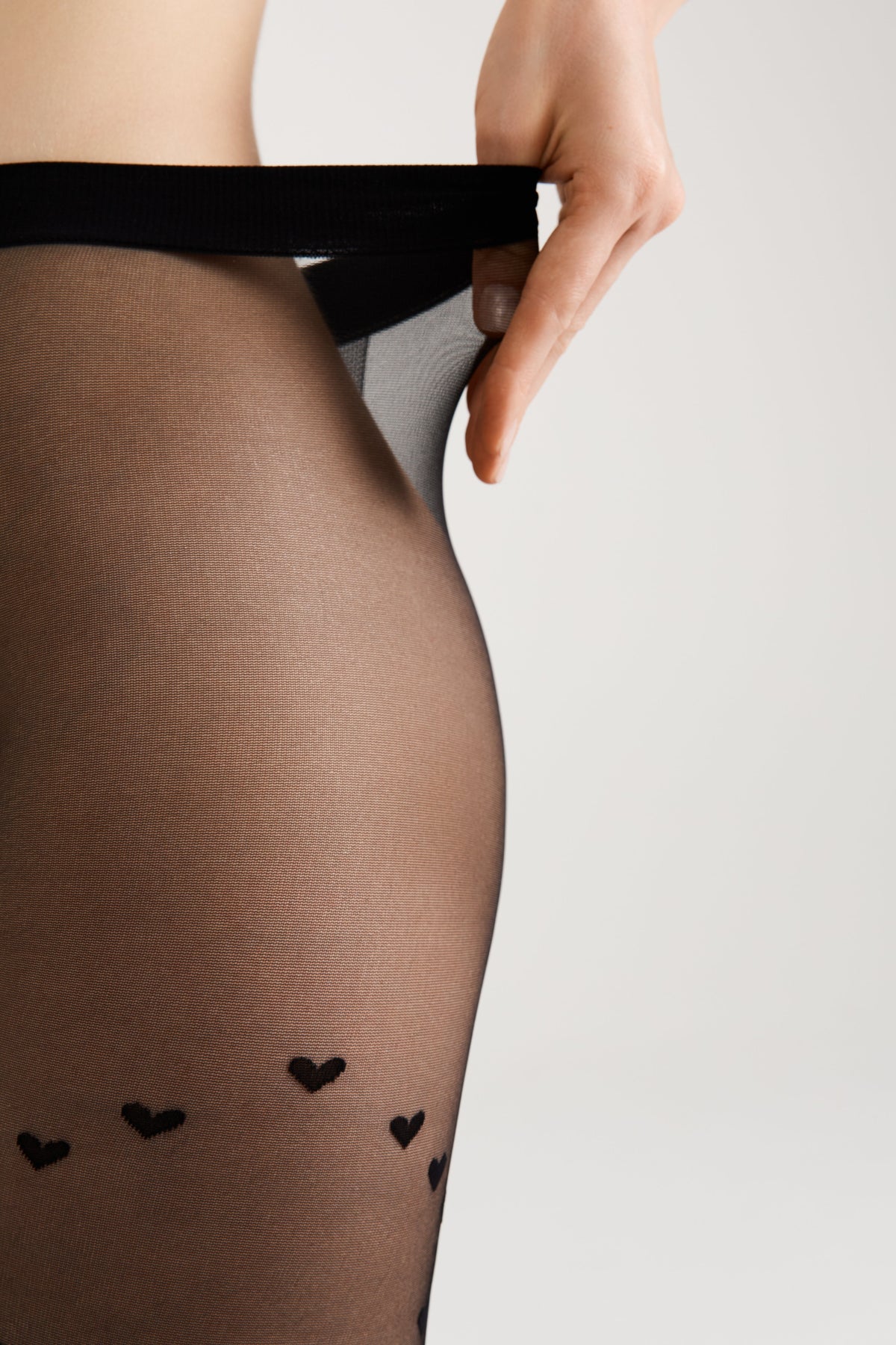 Fantasy Tights Conte Dolce Vita - Hearts With Lace-Up Imitation