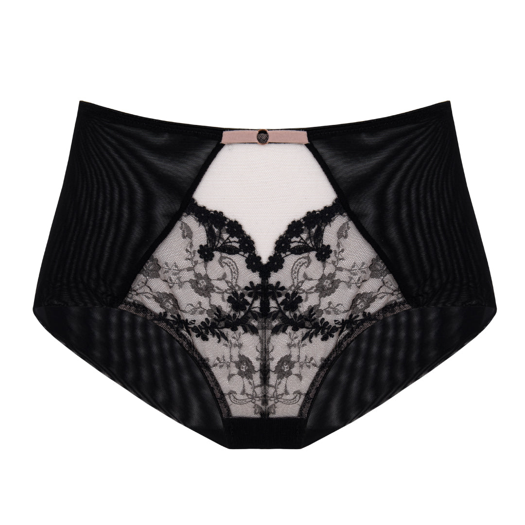 Semi Sheer High Waist Panty Eir Black