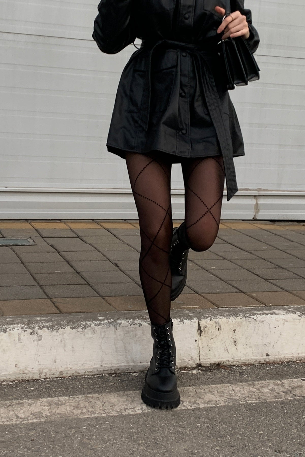 Fantasy Tights Conte Galerie - Lace-Up Imitation