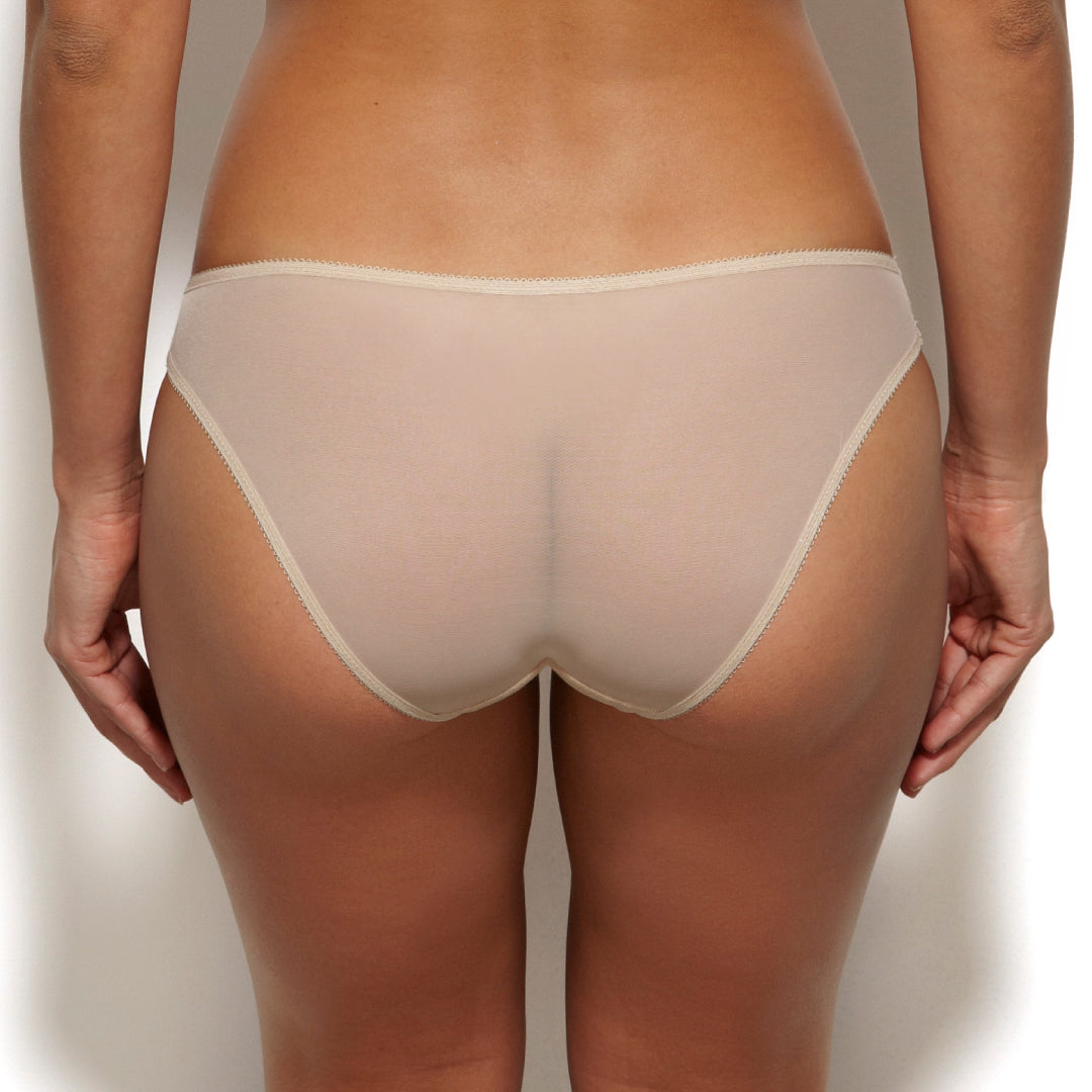 Gossard Glossies Lace Nude Sheer Bikini Panty