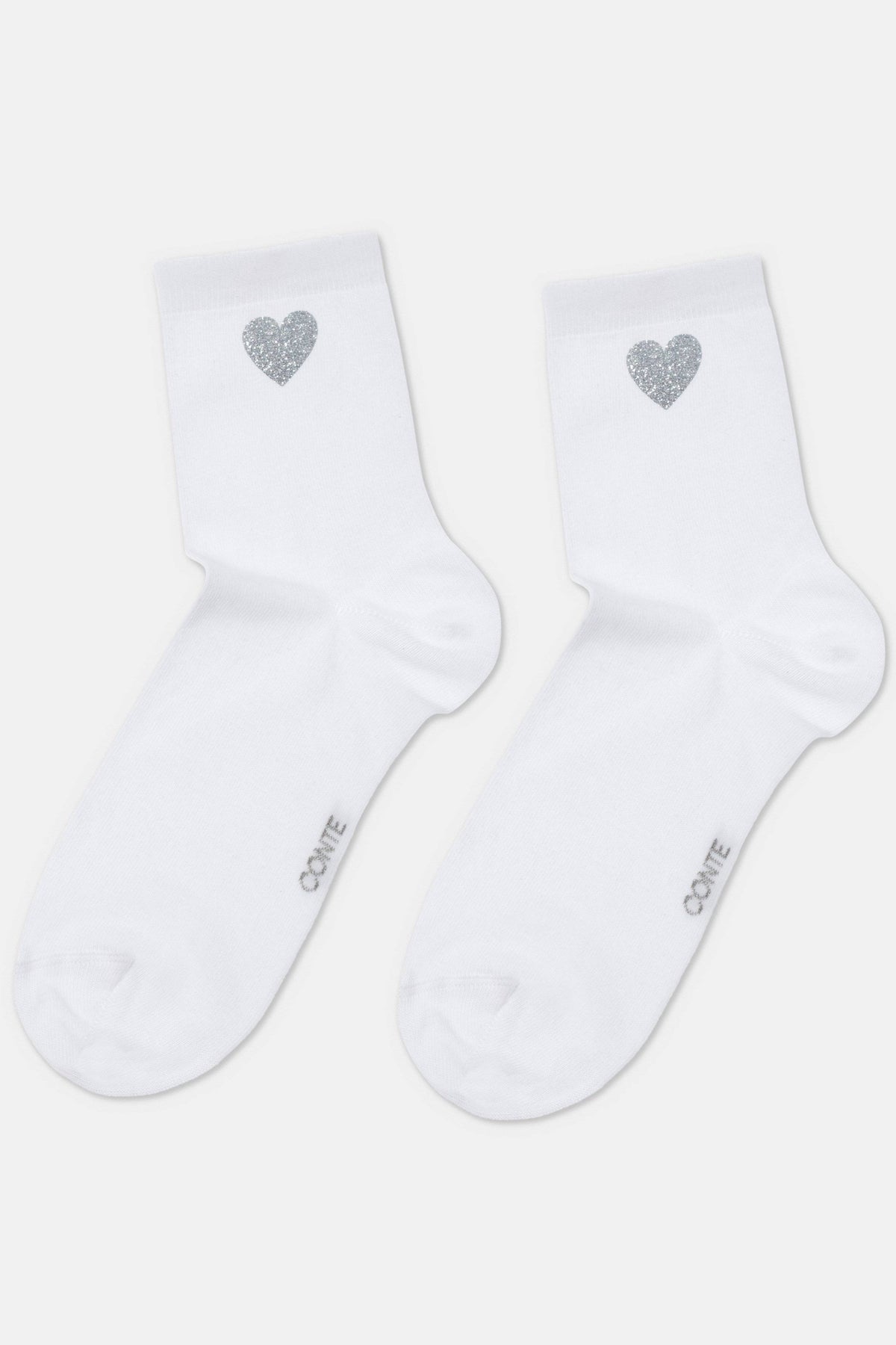 Cotton Socks Conte Classic 427 - Shimmering Heart Pattern