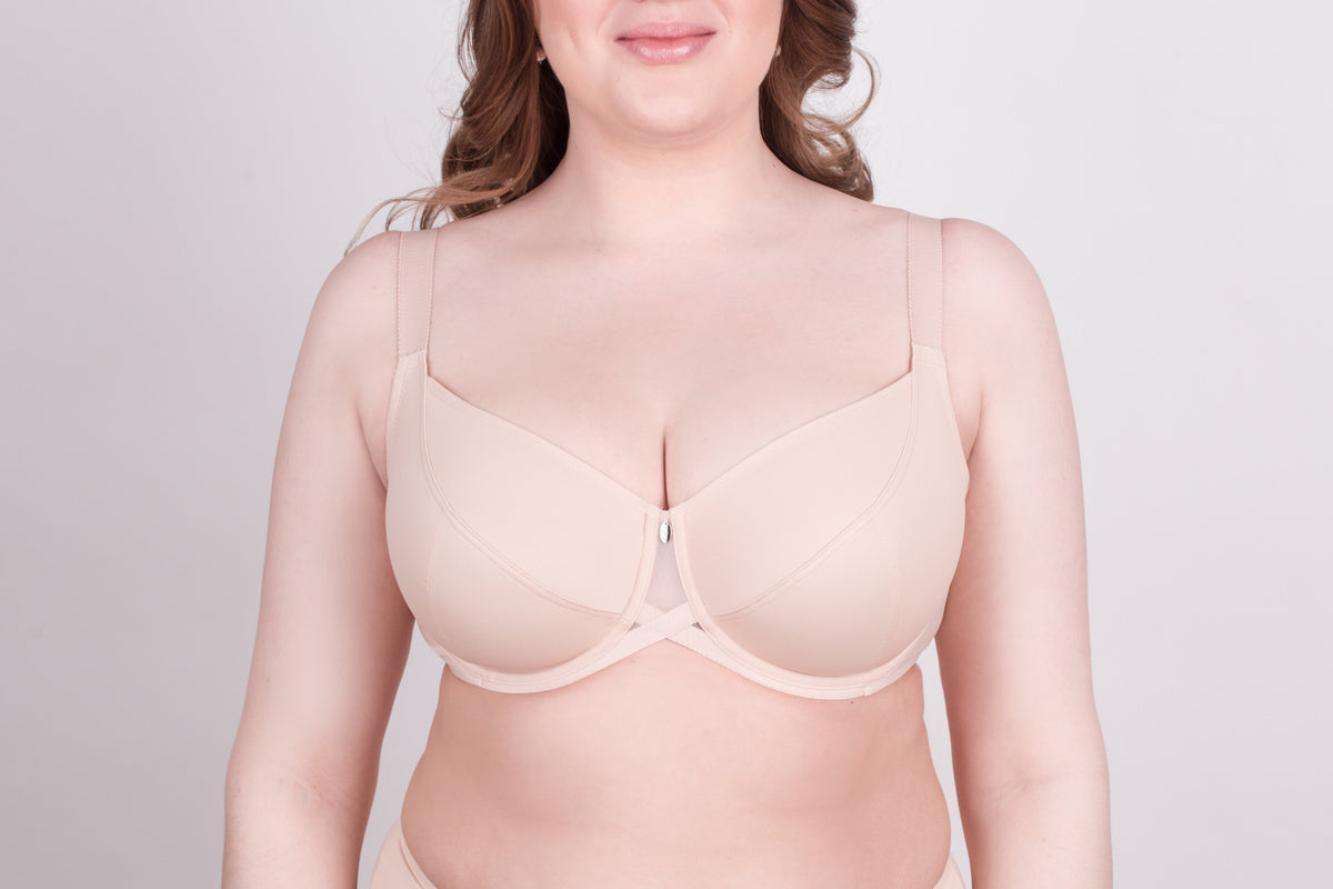 Bra Milavitsa 115910 - Elastic Knit, Underwired, Triple Diagonal Segment Cups