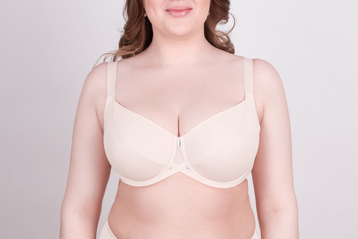Bra Milavitsa 115910 - Elastic Knit, Underwired, Triple Diagonal Segment Cups