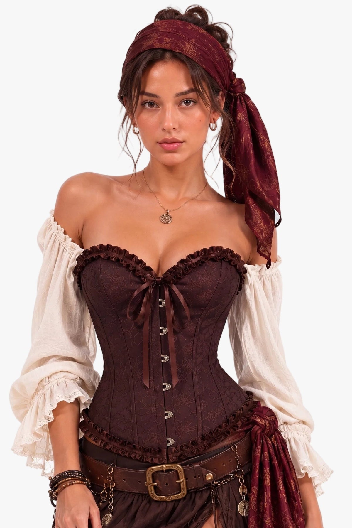 Saddle Rose Brown Corset