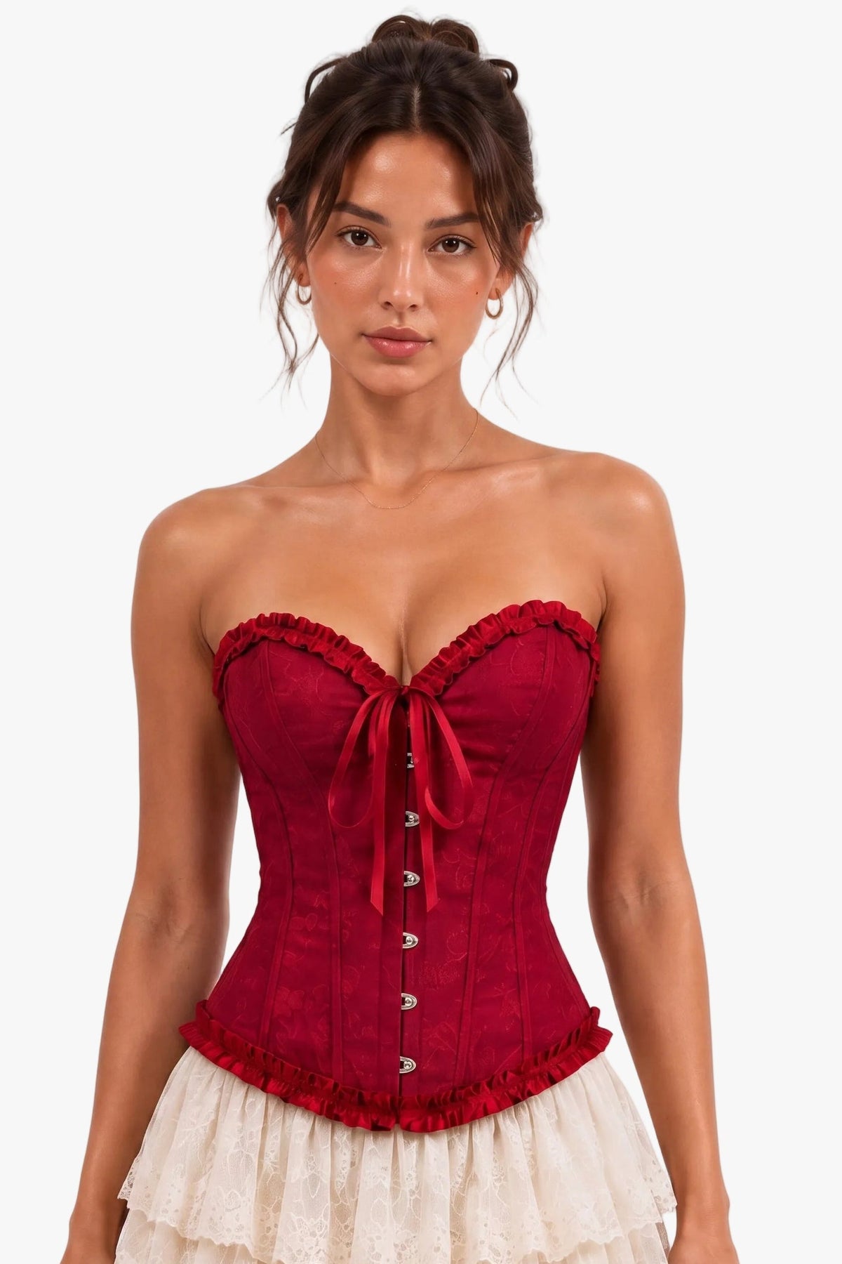 Scarlet Prayer Burgundy Red Corset