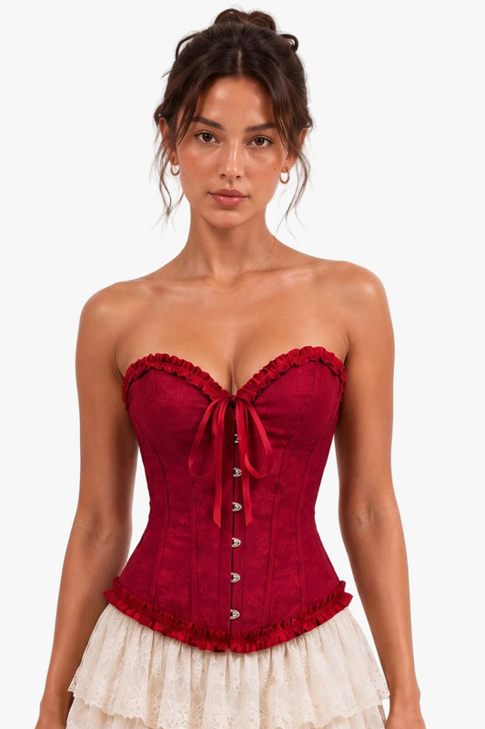 Scarlet Prayer Burgundy Red Corset