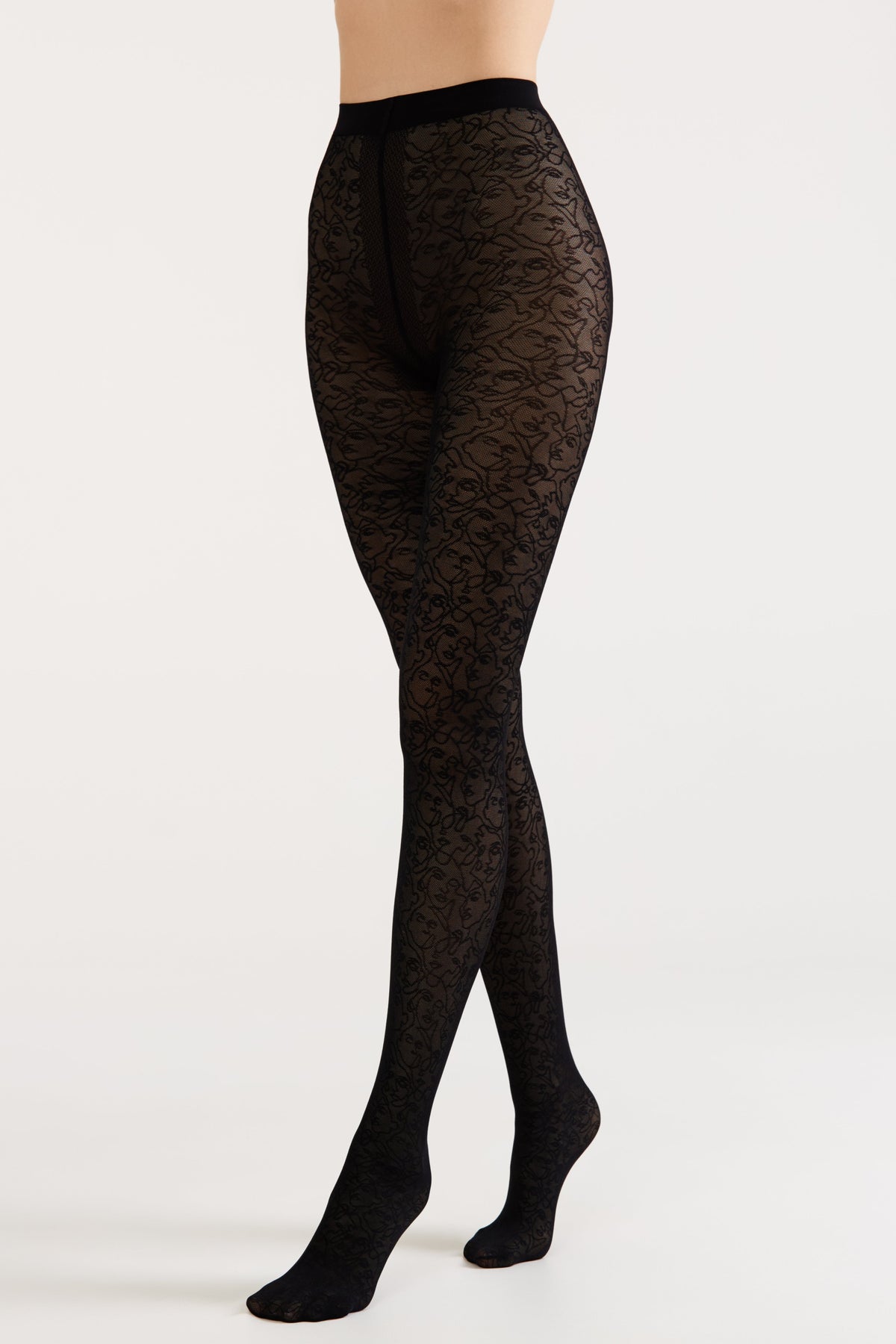 Fantasy Tights Conte Visages - Fantasy Pattern "Face"