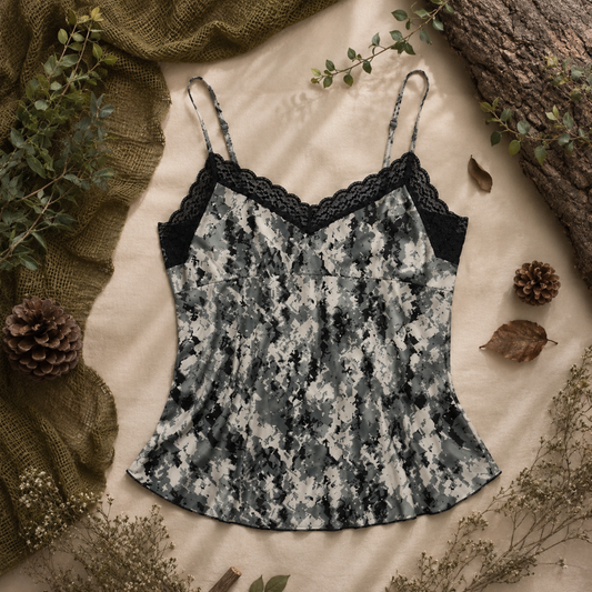 Women's Camo Lace Camisole - Envision Black Hunting Lingerie - Wilderness Dreams