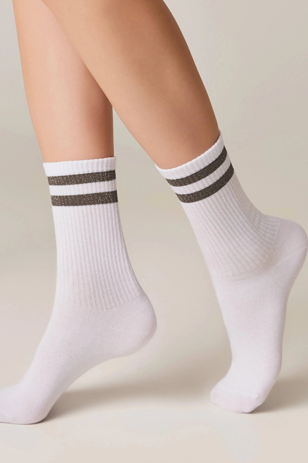 Conte Cotton Long Socks Active 157 - Lurex Stripes