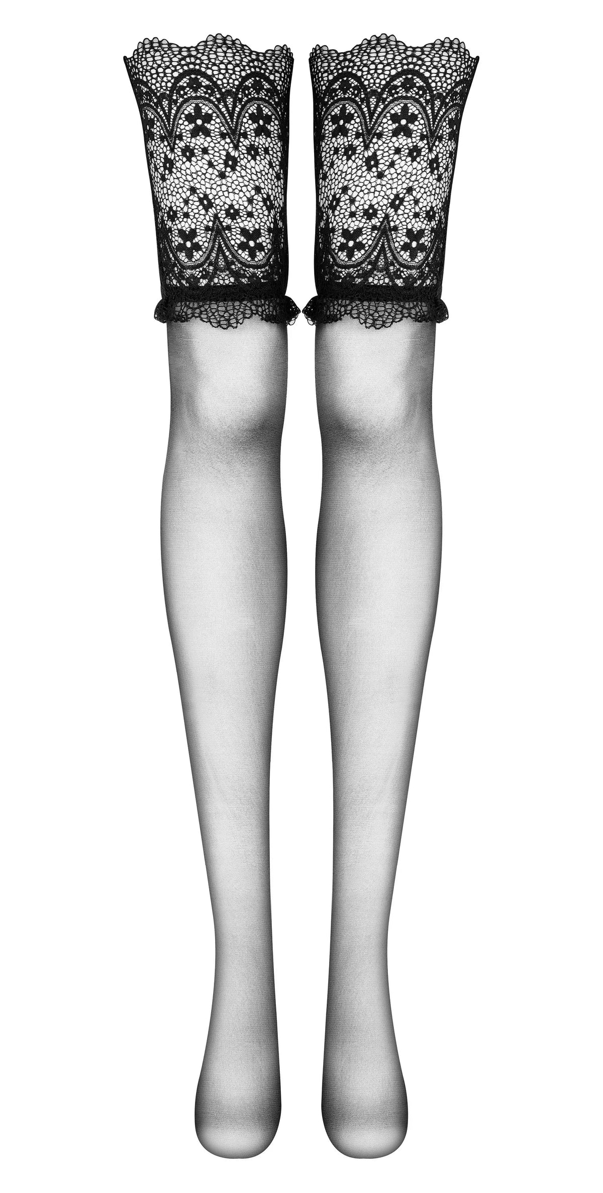 Beauty Night Obsidian Lace Top Sheer Stockings