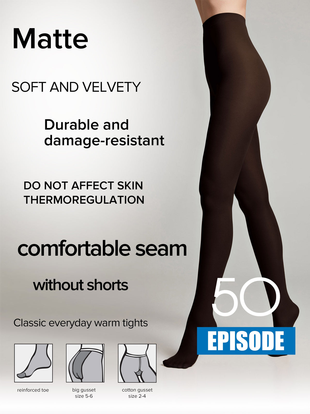 Tights Conte Episode 50 Den - Microfibra Matte Opaque