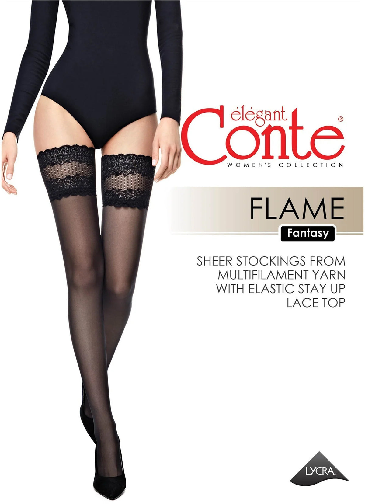 Fantasy Stockings Conte Flame - Silicone Lace Top