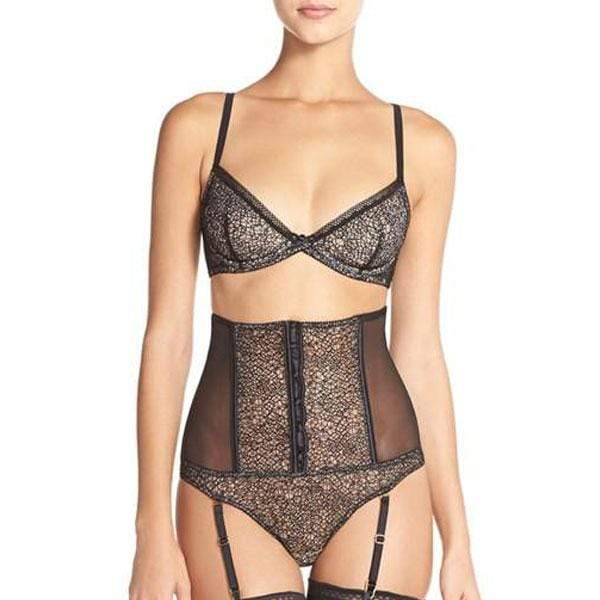 Addiction Provocante Sheer Mesh Corset Garter Belt