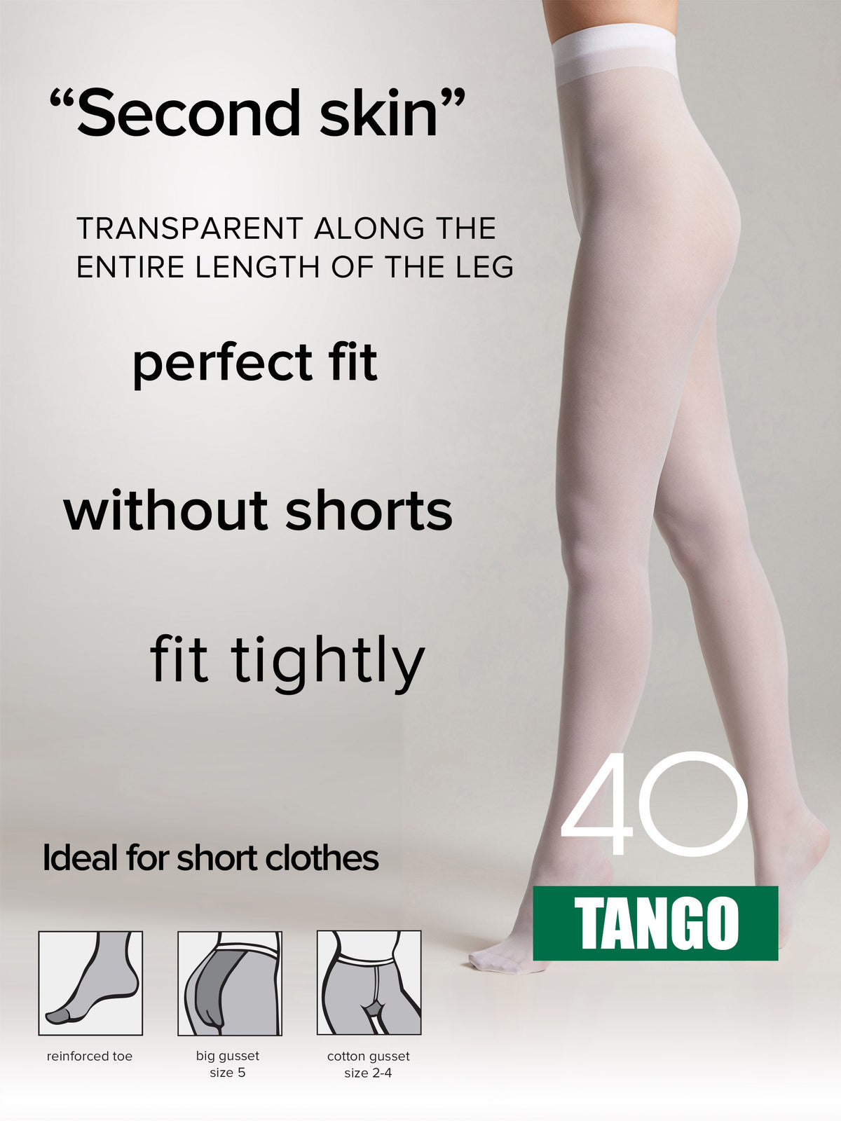 Tights Conte Tango 40 Den - Sheer to Waist Satin Shine