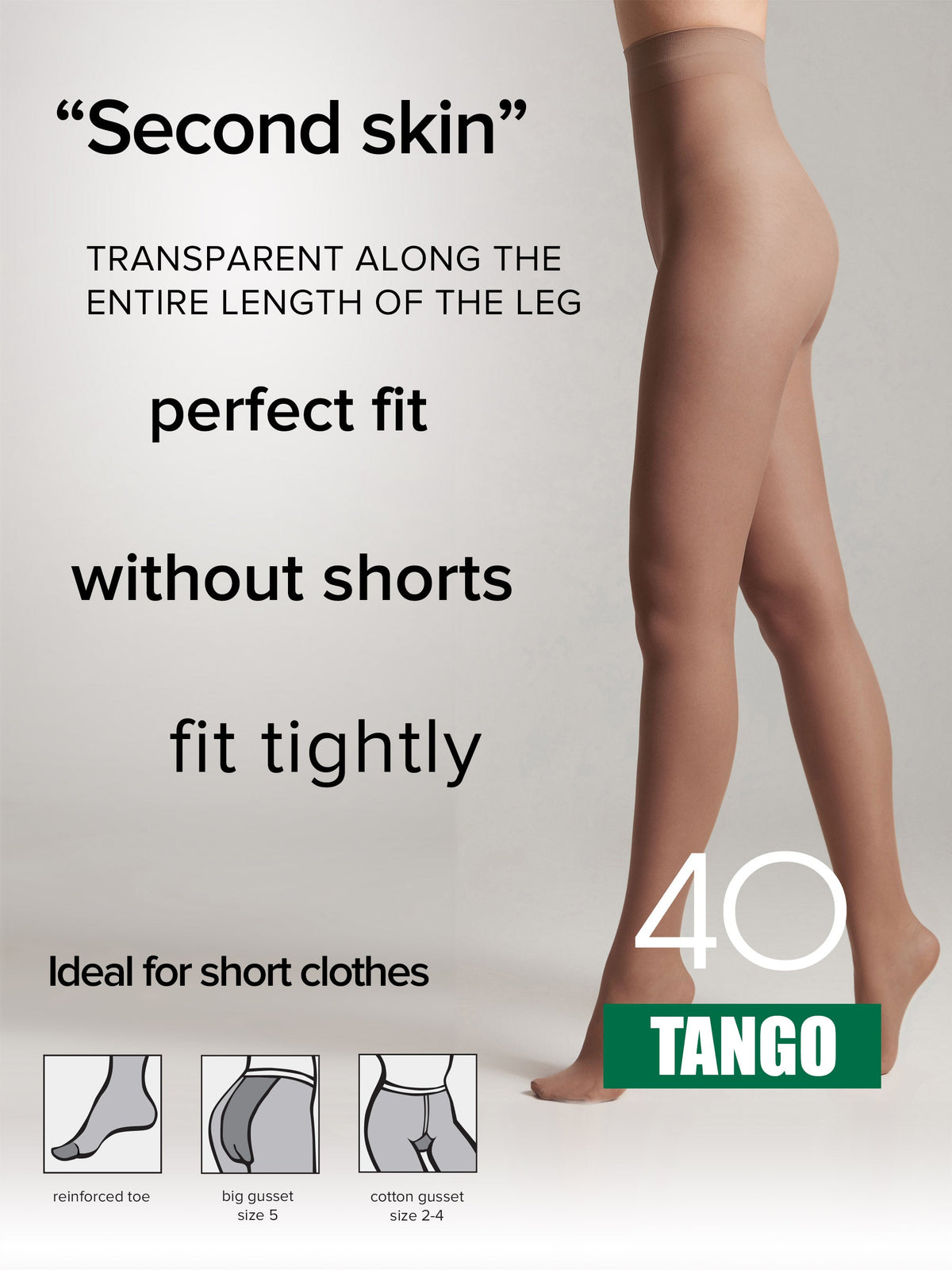Tights Conte Tango 40 Den - Sheer to Waist Satin Shine