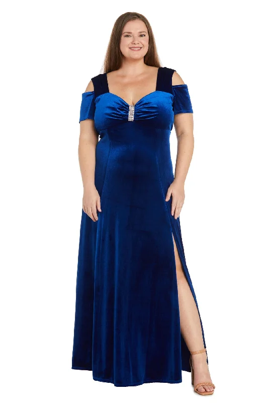 R&M Richards 3227W Long Velvet Formal Plus Size Dress