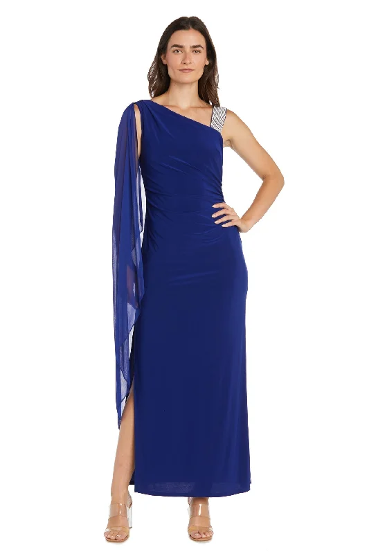 R&M Richards 6634 Long Fitted Formal Cape Dress