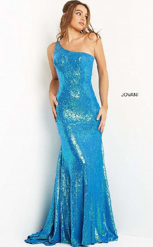 Jovani 08177 One Shoulder Long Prom Sexy Dress