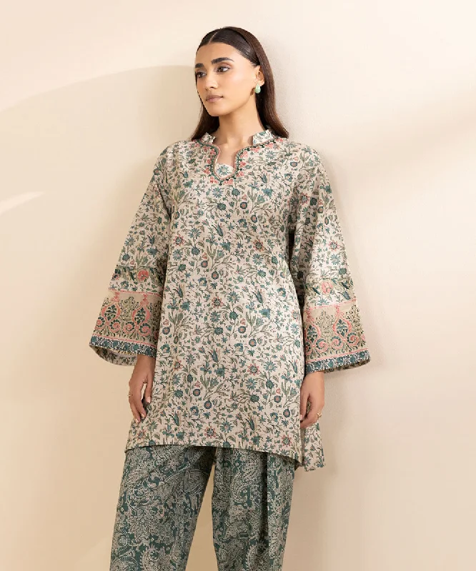 2 Piece - Embroidered Khaddar Suit