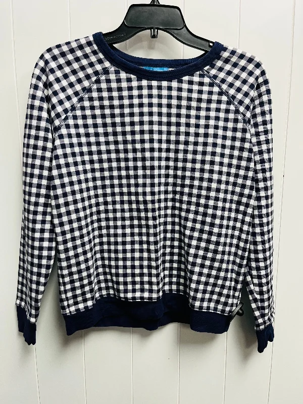 Sweatshirt Hoodie By Draper James In Blue & White, Size: S