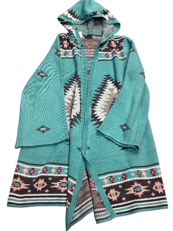 Sweater Cardigan By Cmc In Aqua, Size: M