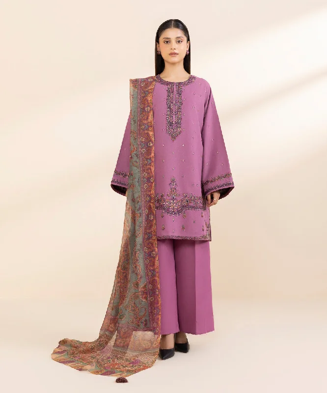 3 Piece - Embroidered Karandi Suit