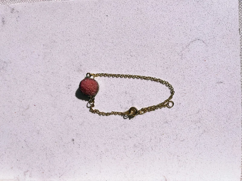 Lipstick Pink Stone Bracelet