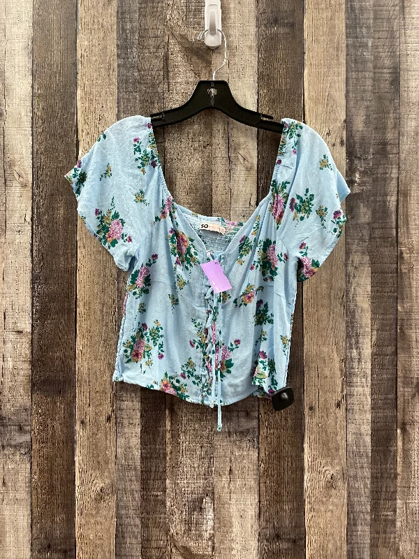 Blue Top Short Sleeve So, Size M