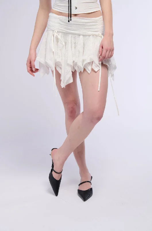 MICAH FLOUNCE MINI SKIRT IN IVORY