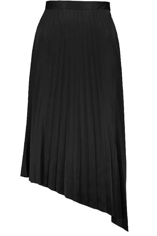 Pleated Midi Skirt In Noir