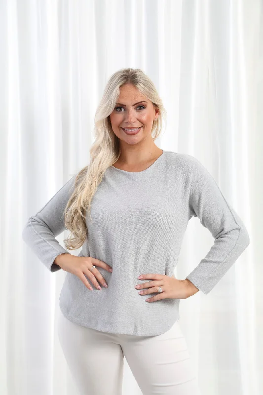 Lilibet Soft Knit Top Grey