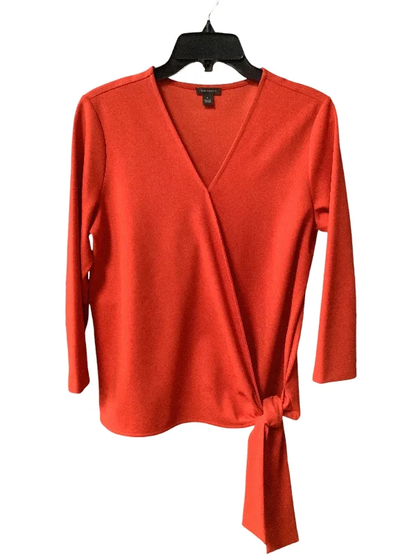 Top Long Sleeve By Ann Taylor In Red, Size: M