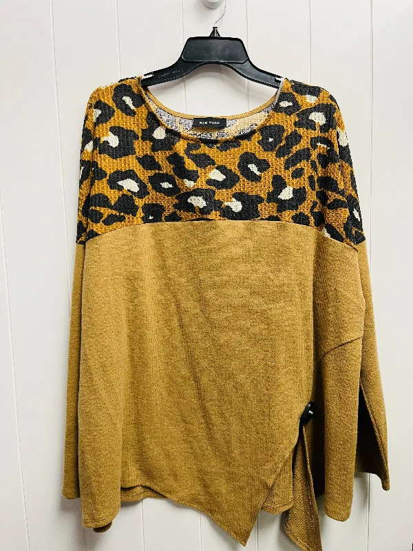 Top Long Sleeve By Clothes Mentor In Black & Tan, Size: 3x